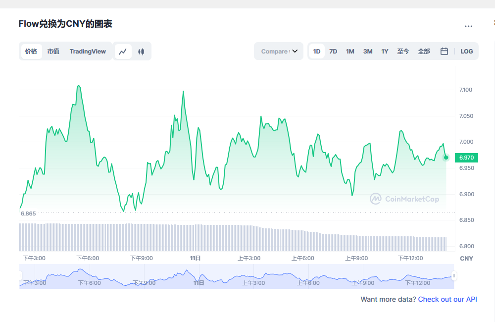 Flow币兑换人民币走势图彩虹图