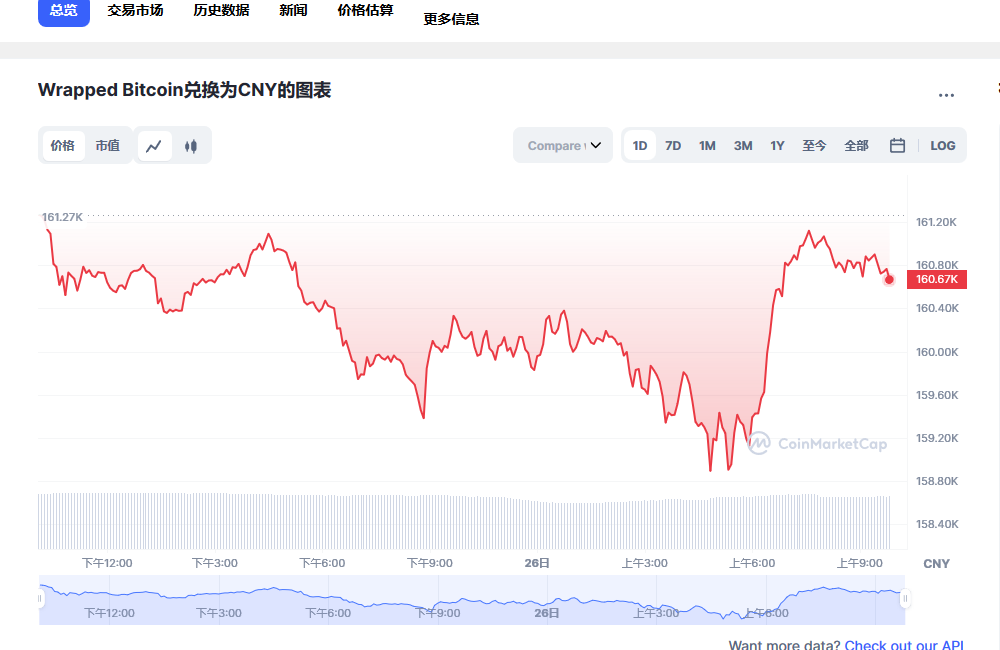 wbtc兑换人民币走势图彩虹图